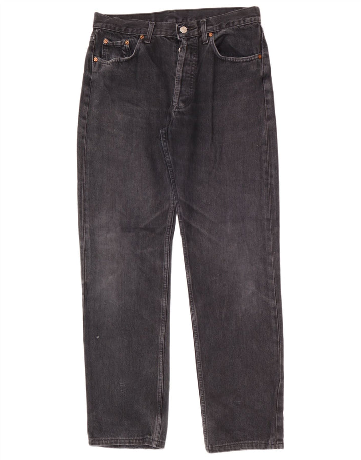 Levi's Herre 501 Straight Jeans W34 L34 Sort Bomuld
