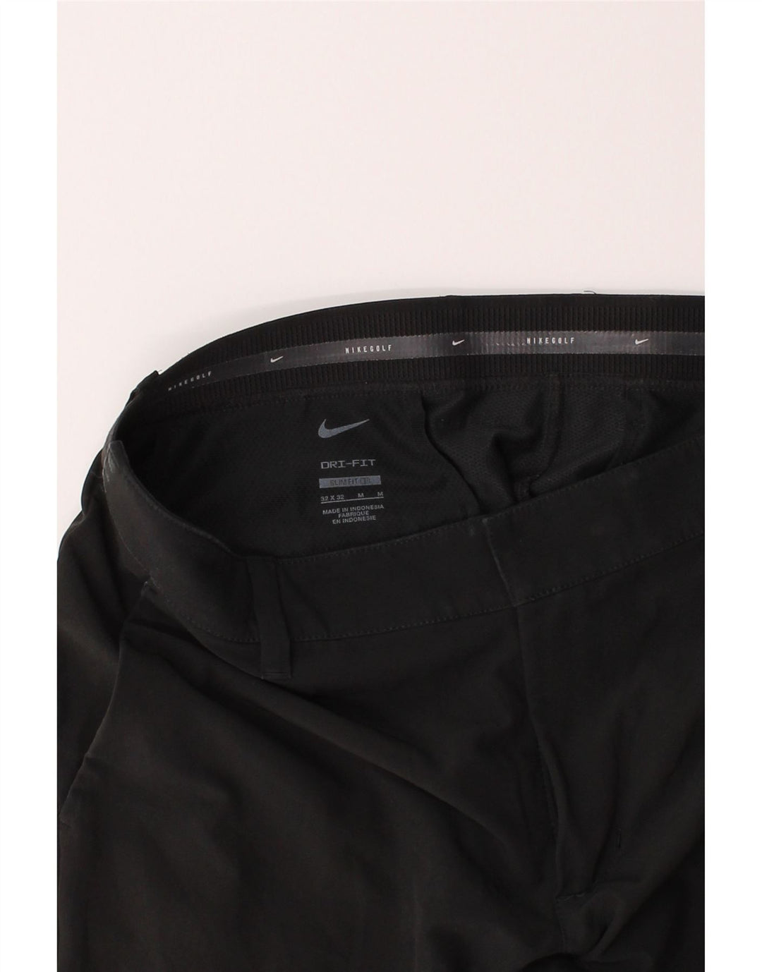 NIKE Mens Dri Fit Slim Fit Chino Trousers W32 L32 Black Polyester Vintage Nike and Second-Hand Nike from Messina Hembry 