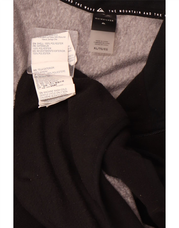 QUIKSILVER Fleece Jumper med lynlås til mænd XL Sort Colourblock Polyester