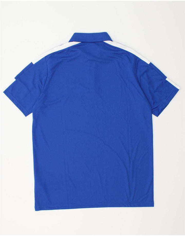 Adidas Herre Aeroready Grafisk Polo Shirt Medium Blue Polyester