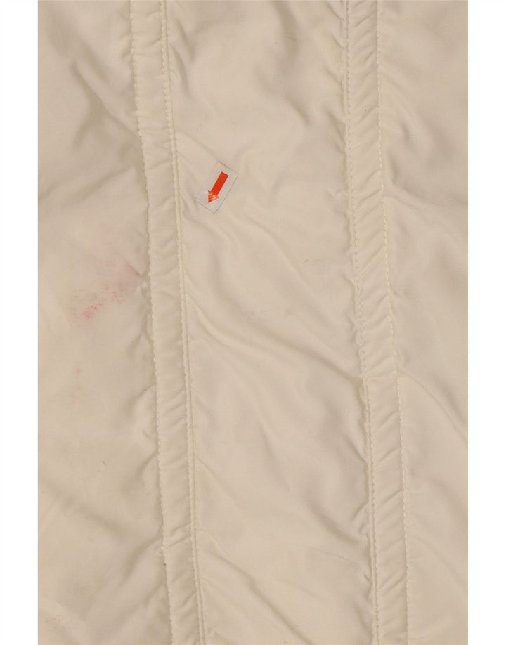 Vintage Herre Loose Fit Polstret Gilet UK 38 Medium White Polyester