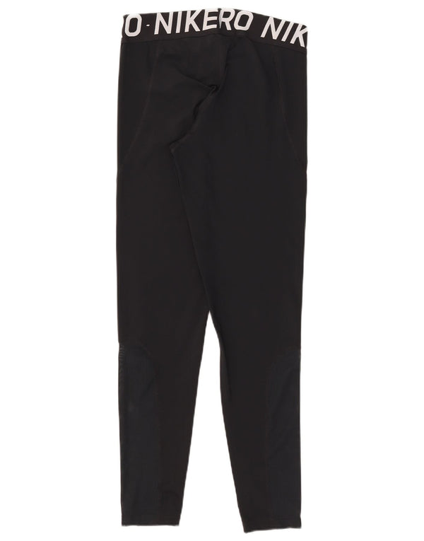 Nike Dame Dri Fit Grafiske Leggings UK 14 Large Black Colourblock