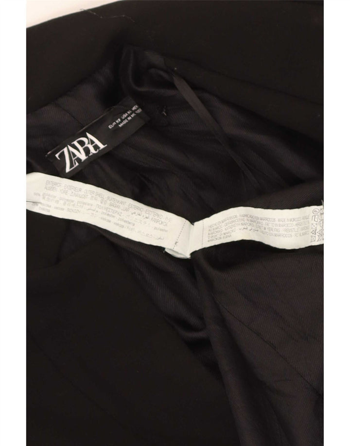 Zara Womens Open Overcoat UK 6 XS Sort Polyester
