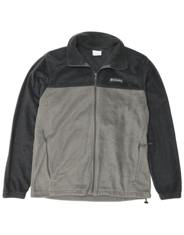 Columbia Herre Fleecejakke UK 40 Stor Grå Colourblock Polyester