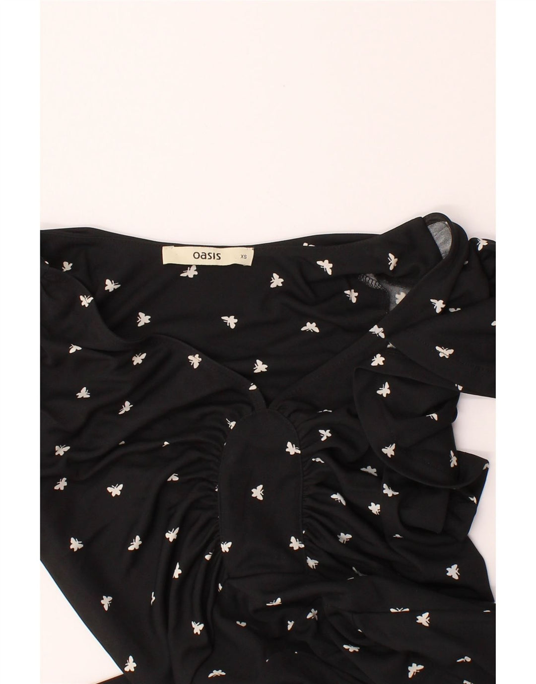 OASIS Womens A-Line Dress UK 6 XS Black Polyester Butterfly Vintage Oasis and Second-Hand Oasis from Messina Hembry 