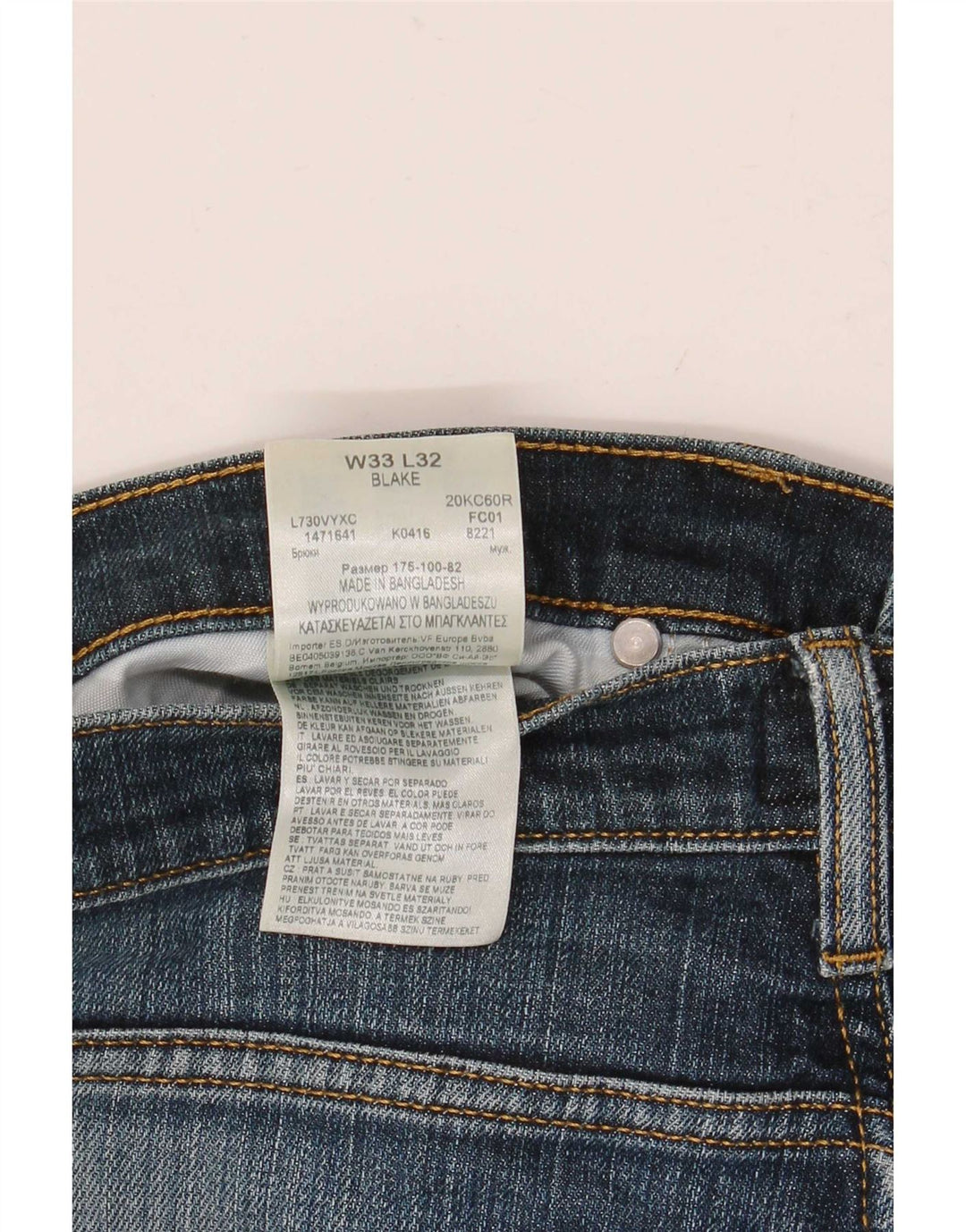 Lee Herre Blake Straight Jeans W33 L32 Blå Bomuld