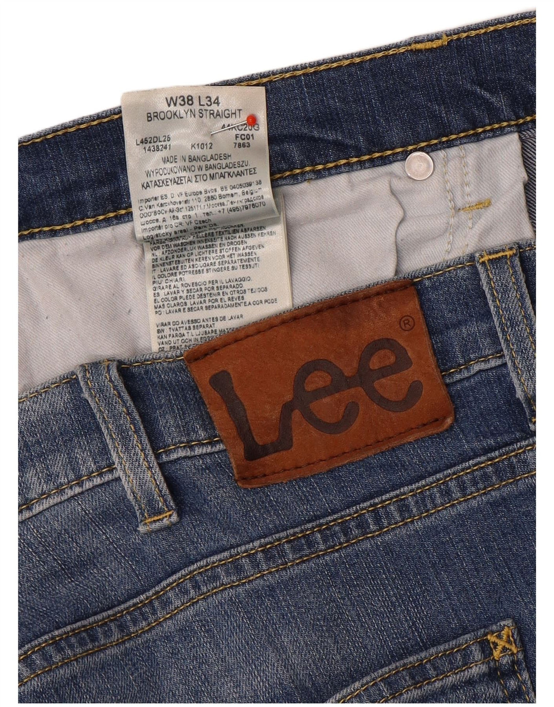 Lee Herre Brooklyn Straight Jeans W38 L29 Blå Bomuld