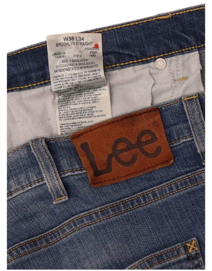 Lee Herre Brooklyn Straight Jeans W38 L29 Blå Bomuld