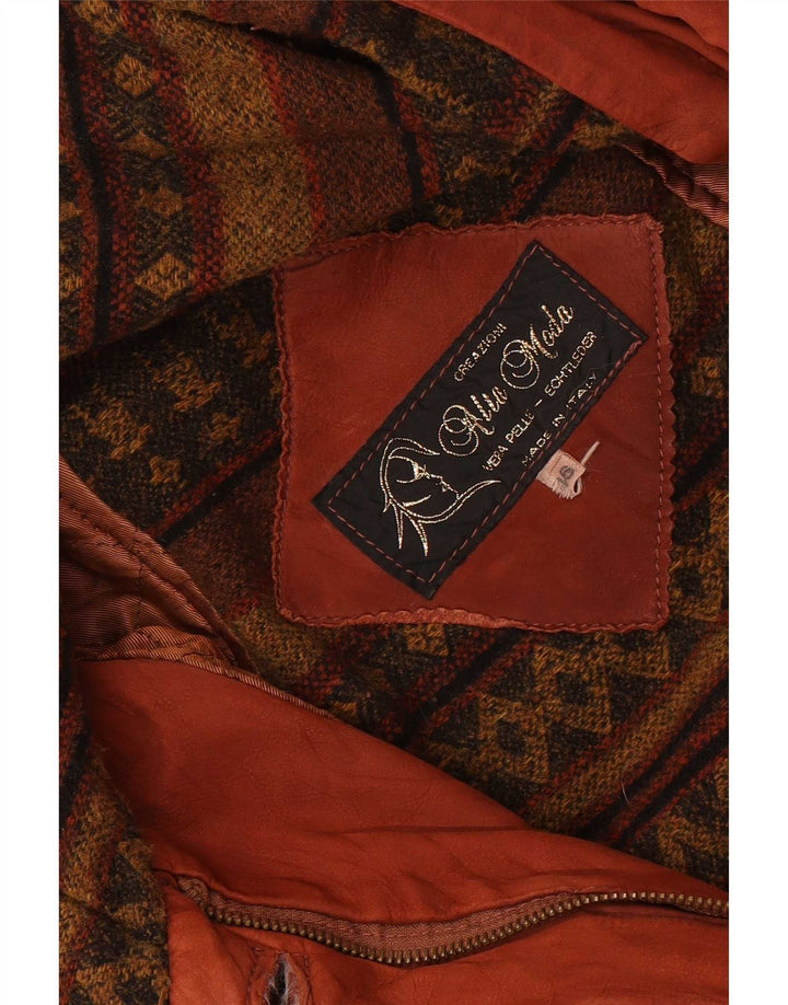 Alta Moda Dame Hætte Oversized Læderfrakke IT 46 Large Maroon