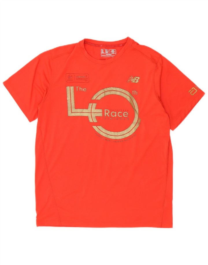 New Balance Herre Grafisk T-Shirt Top Stor Rød Polyester