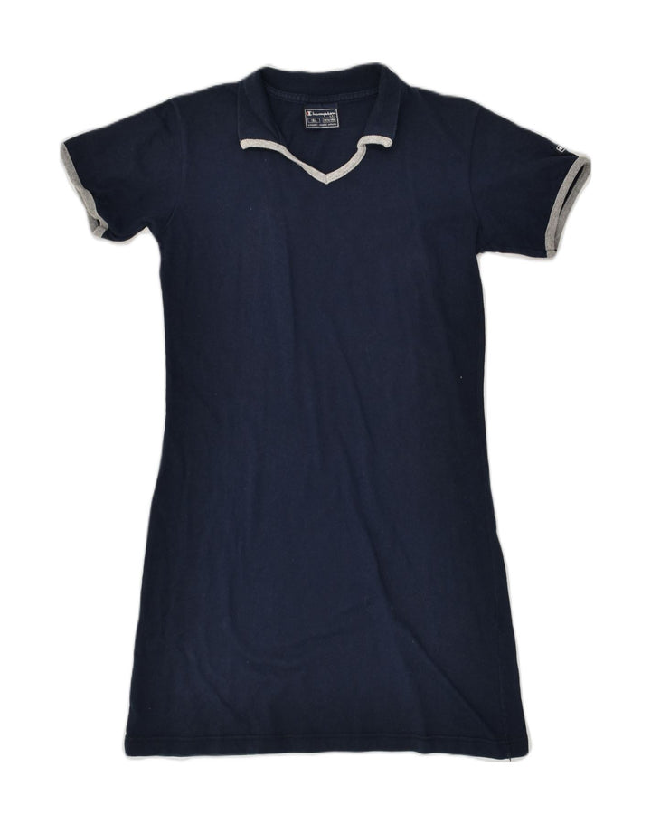 CHAMPION Girls Polo Dress 13-14 Years Navy Blue Cotton | Vintage Champion | Thrift | Second-Hand Champion | Used Clothing | Messina Hembry 