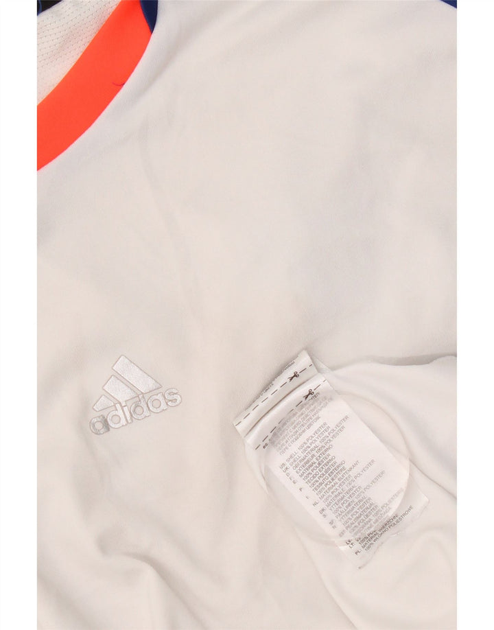 Adidas Herre T-Shirt Top Medium White Colourblock Polyester