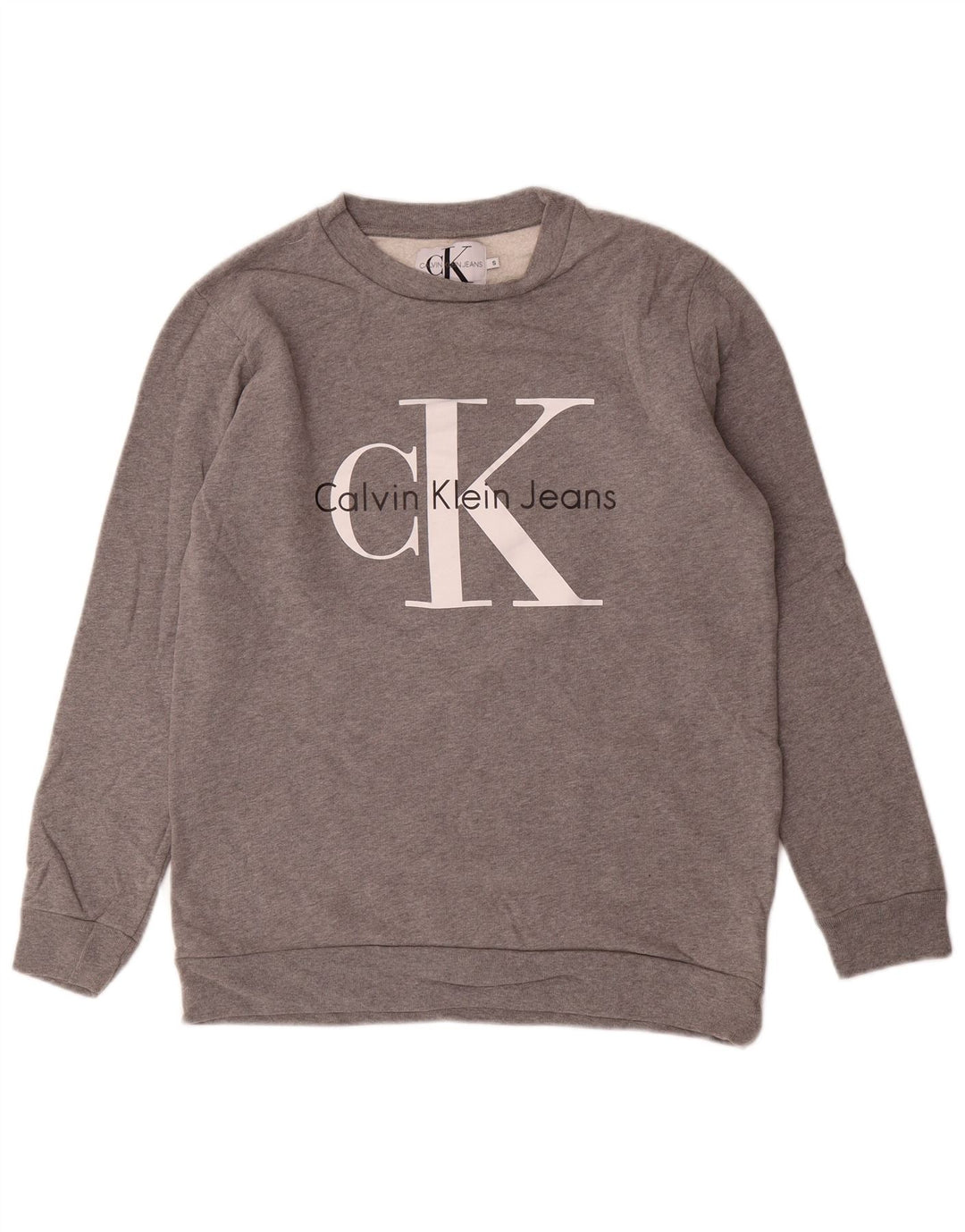 CALVIN KLEIN JEANS Grafisk sweatshirt til mænd, lille grå bomuld
