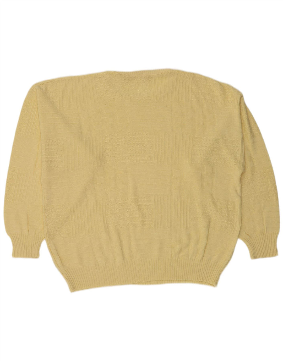 Vintage Herre Crew Neck Jumper Sweater IT 50 Medium Yellow Polyacrylic