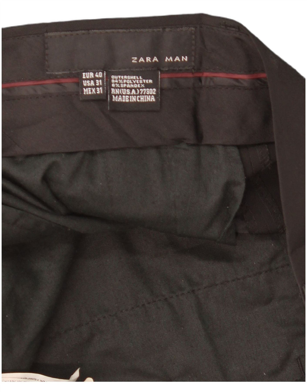 ZARA Lige Chinobukser til mænd EU 40 Medium W31 L34 Sort Polyester