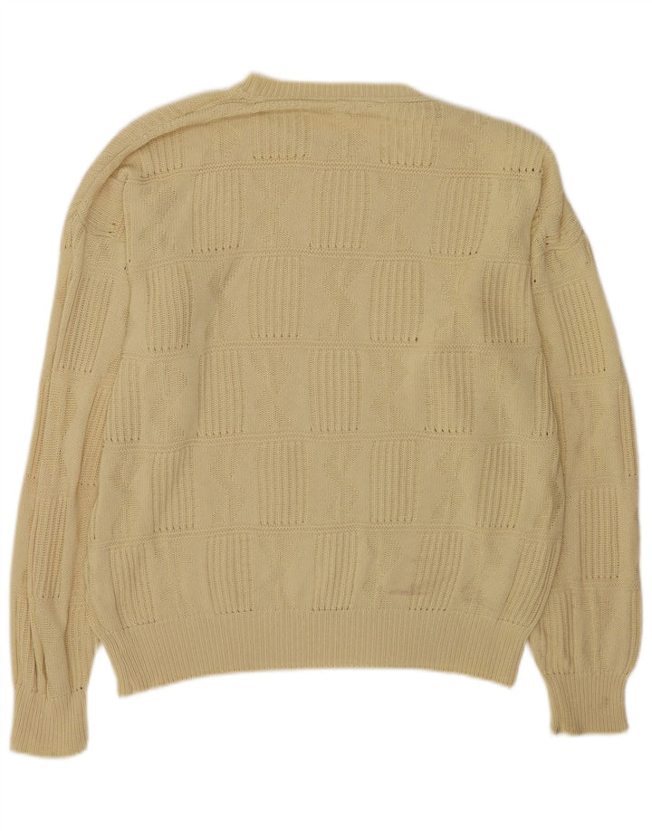Vintage herre sweater med rund hals XL gul