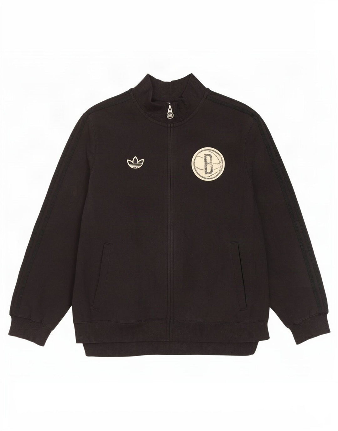 Adidas Womens Brooklyn Nets Grafisk træningsdragt Top Jacket UK 18 XL Sort