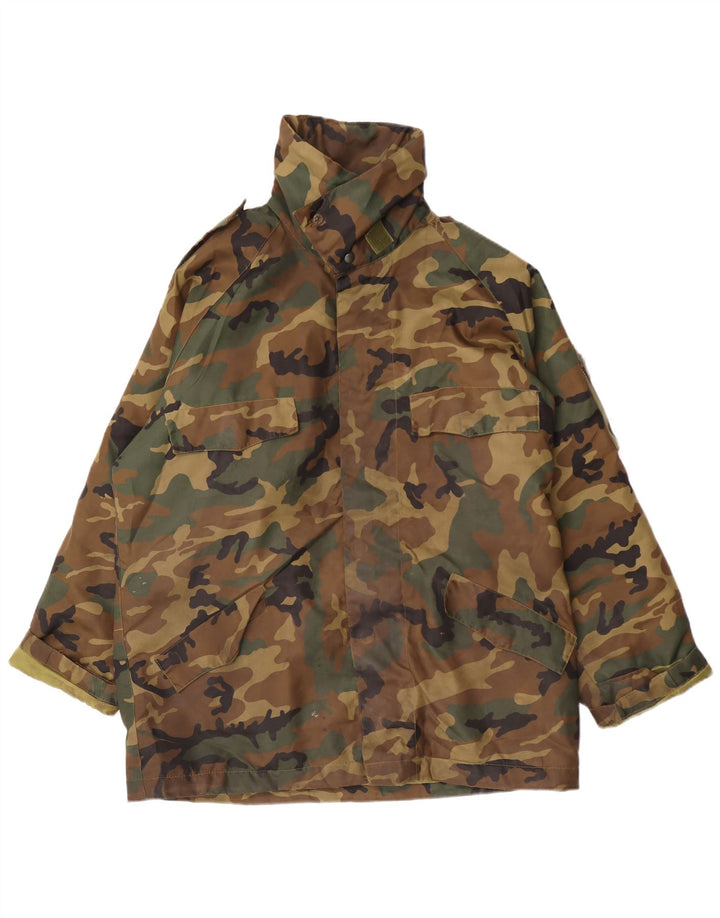 Vintage Herre Military Jacket UK 42 XL Khaki Camouflage Polyester