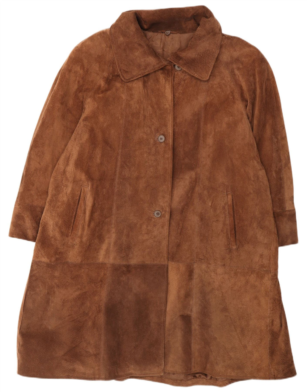 Conbipel Dame Ruskind Overfrakke UK 18 XL Brun Læder