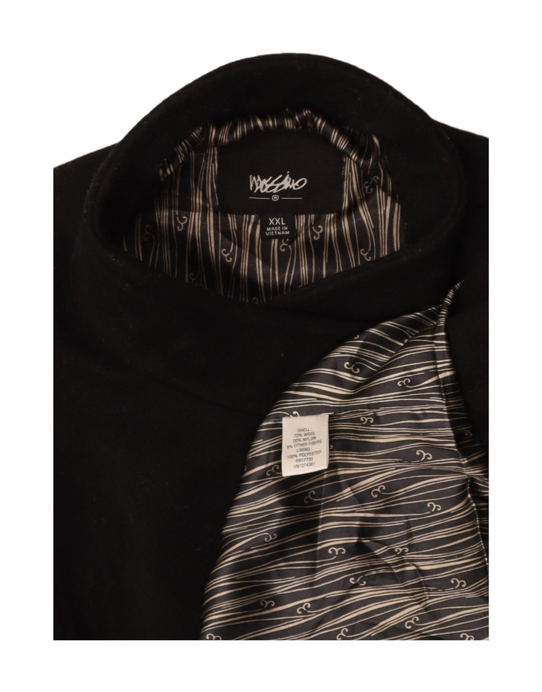 MOSSIMO Womens Overcoat UK 20 2XL Black Wool