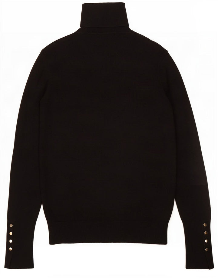 Zara Dame Roll Neck Jumper Sweater UK 14 Large Black