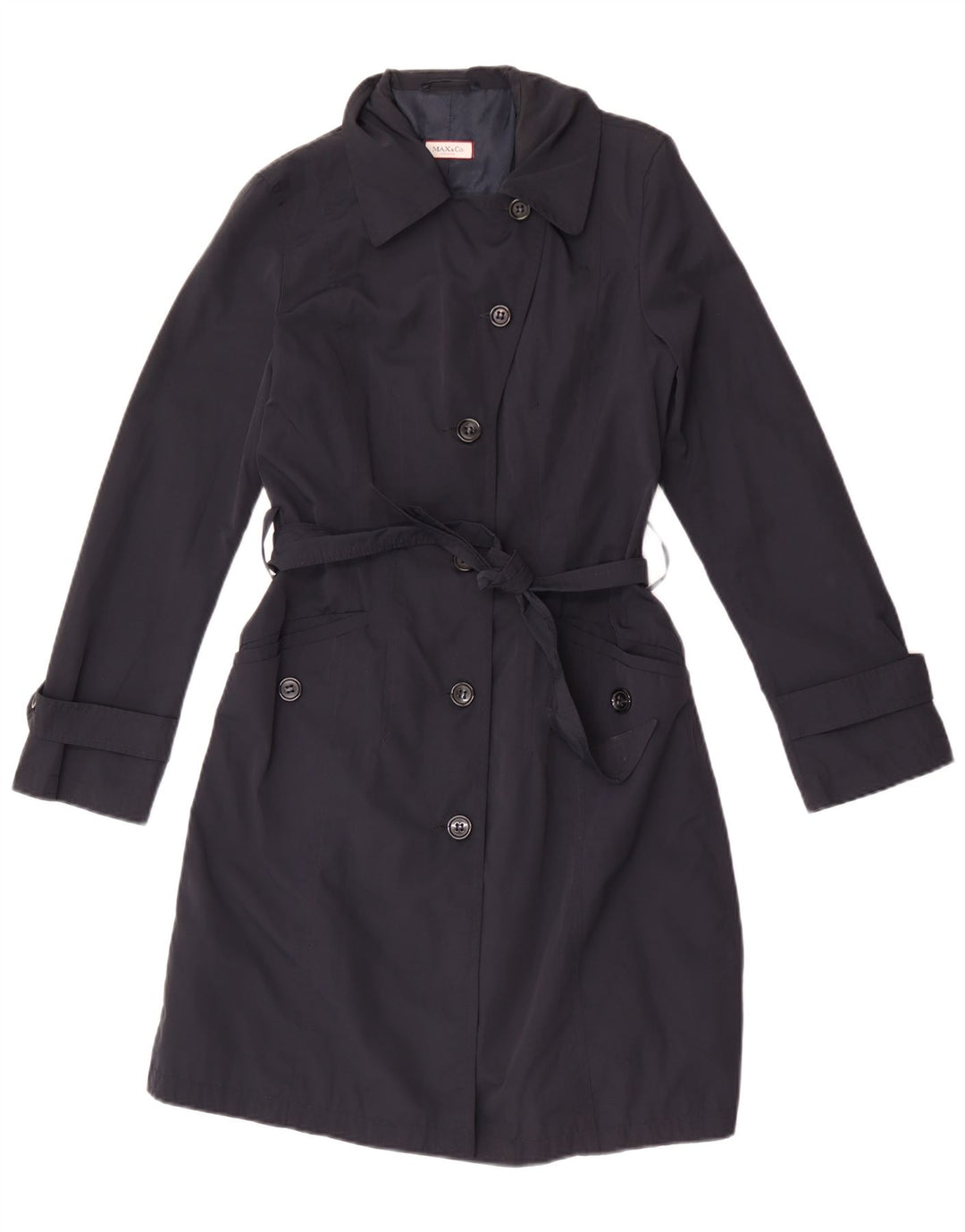 Max & Co. Trench Coat til kvinder UK 8 Lille marineblå polyamid