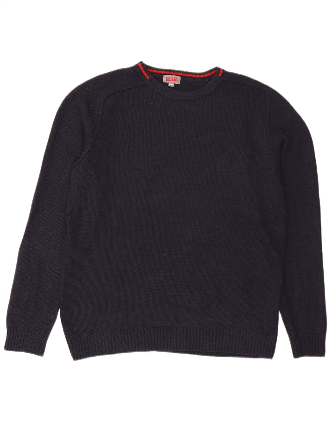 Slam Herre Boat Neck Jumper Sweater 2XL Navy Blue Uld