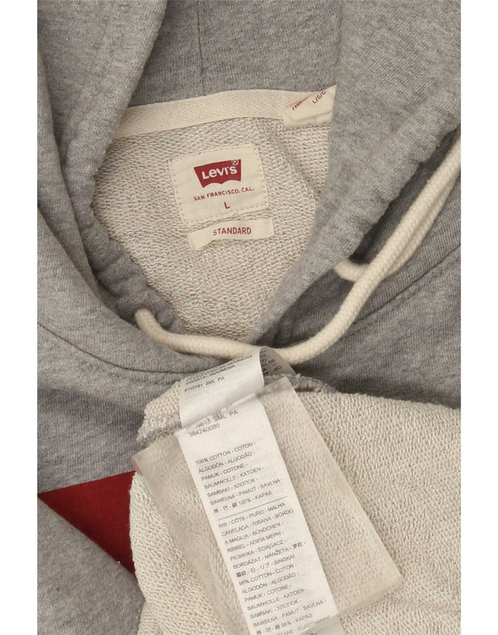 Levi's Standard grafisk hættetrøje til mænd, stor grå bomuld