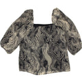 WHISTLES Womens 3/4 Sleeve Blouse Top UK 10 Small Grey Animal Print | Vintage Whistles | Thrift | Second-Hand Whistles | Used Clothing | Messina Hembry 