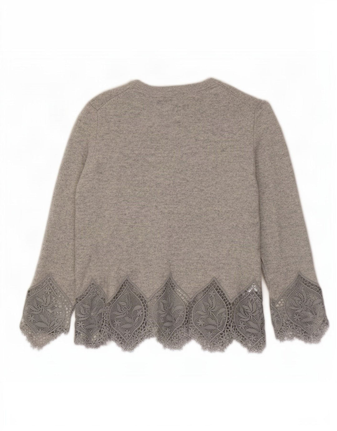 Ted Baker Dame Boat Neck Jumper Sweater Størrelse 3 Medium Grå Uld