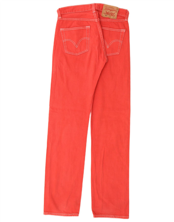 Levi's Dame 501 Straight Jeans W29 L32 Rød Bomuld