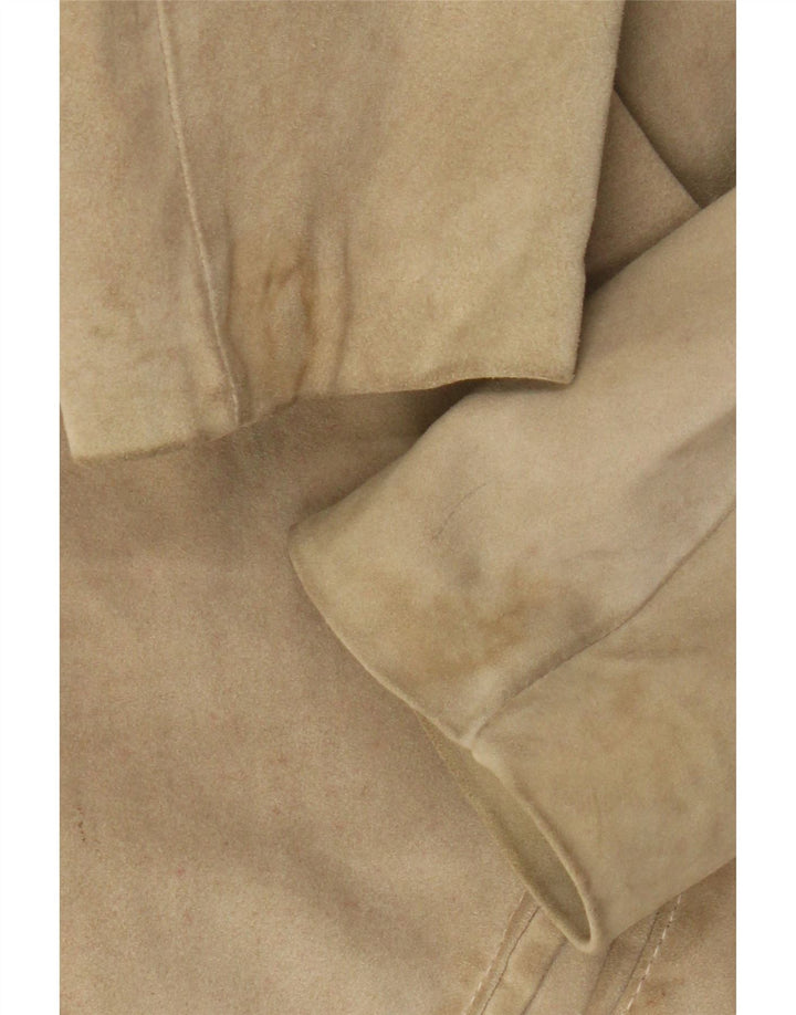 Vintage dame ruskindsjakke IT 46 Stort beige læder