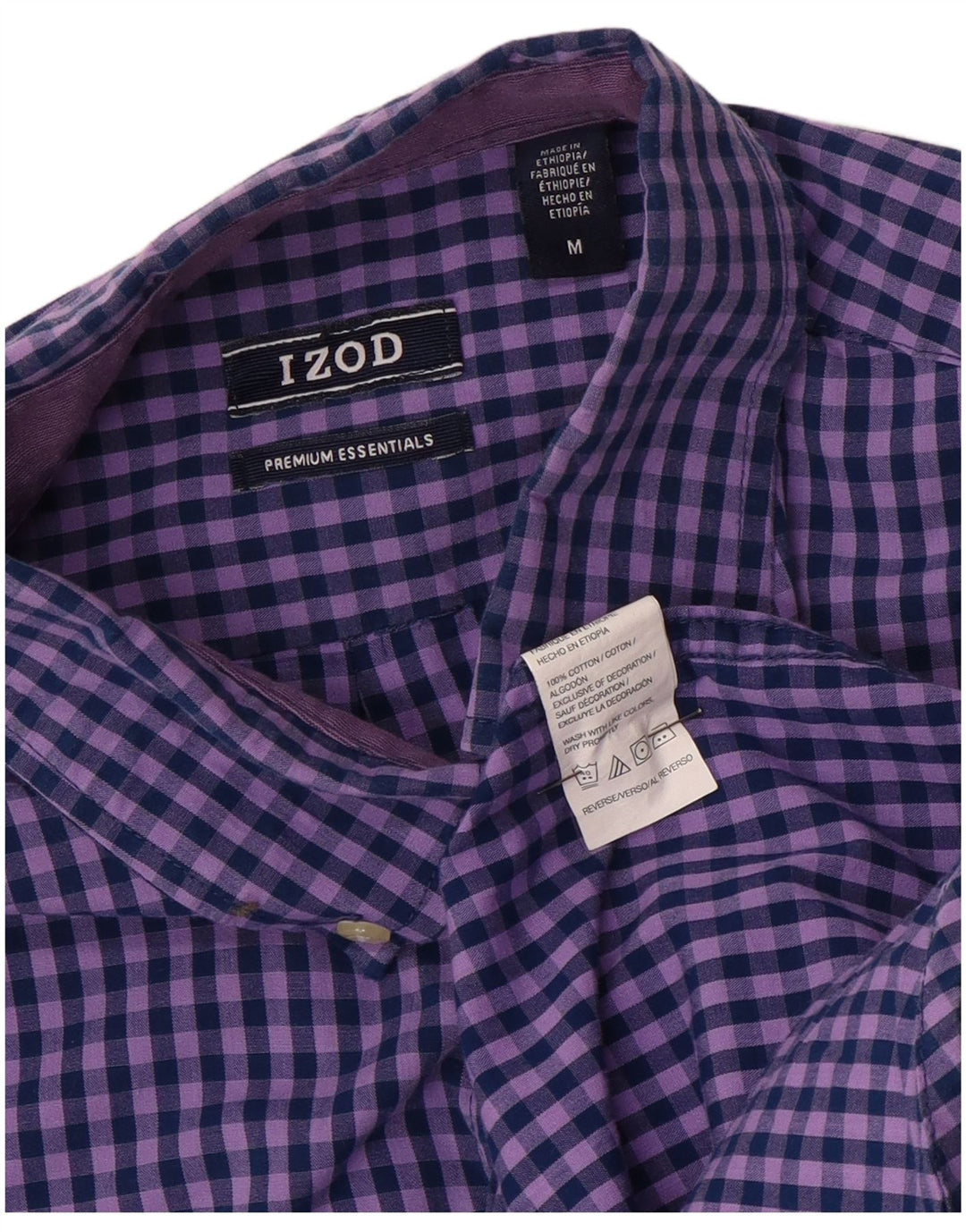 IZOD Herreskjorte Medium Lilla Gingham Bomuld