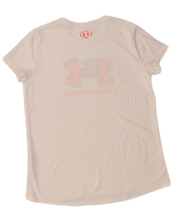 Under Armour Girls Grafisk T-Shirt Top 13-14 År XL Hvid Polyester