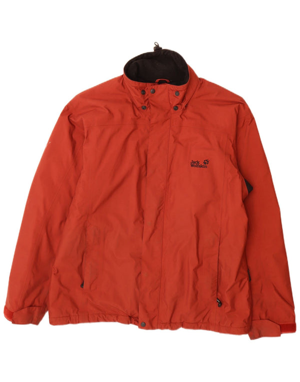 Jack Wolfskin Herre Windbreaker Jacket UK 40/42 Large Red Colourblock