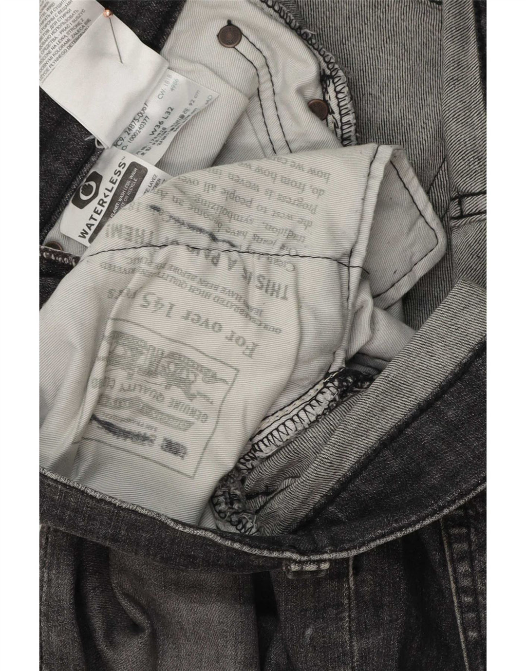 Levi's Slim Jeans til mænd W36 L32 Grå bomuld