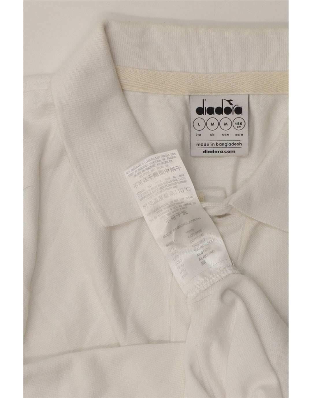 Diadora herre poloshirt Medium hvid bomuld