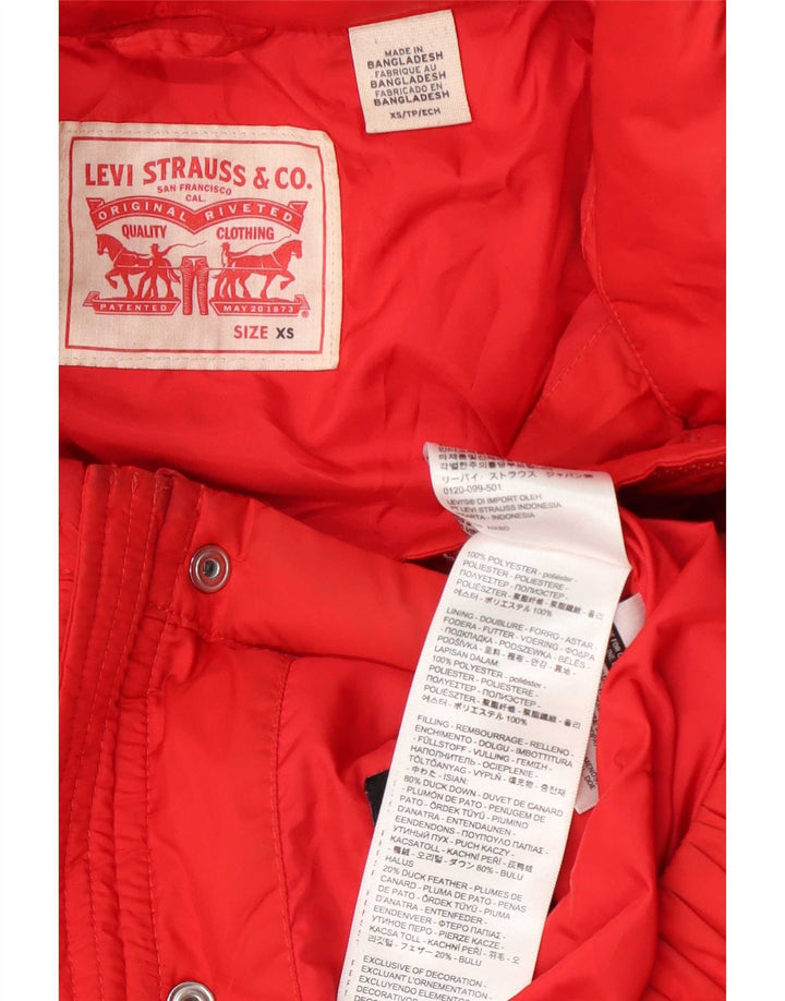 Levi's Dame Oversized Polstret Jakke UK 6 XS Rød Polyester