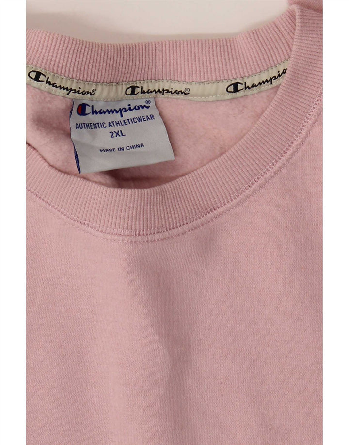 Champion Herre Grafisk Sweatshirt Jumper 2XL Pink Bomuld