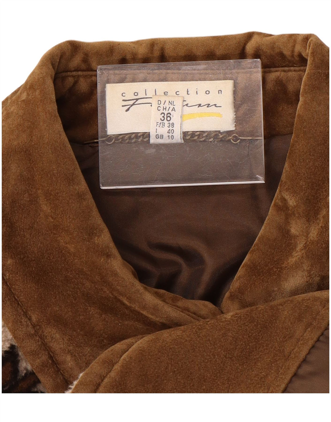 VINTAGE Dame Oversized Windbreaker Coat UK 10 Small Beige Fair Isle