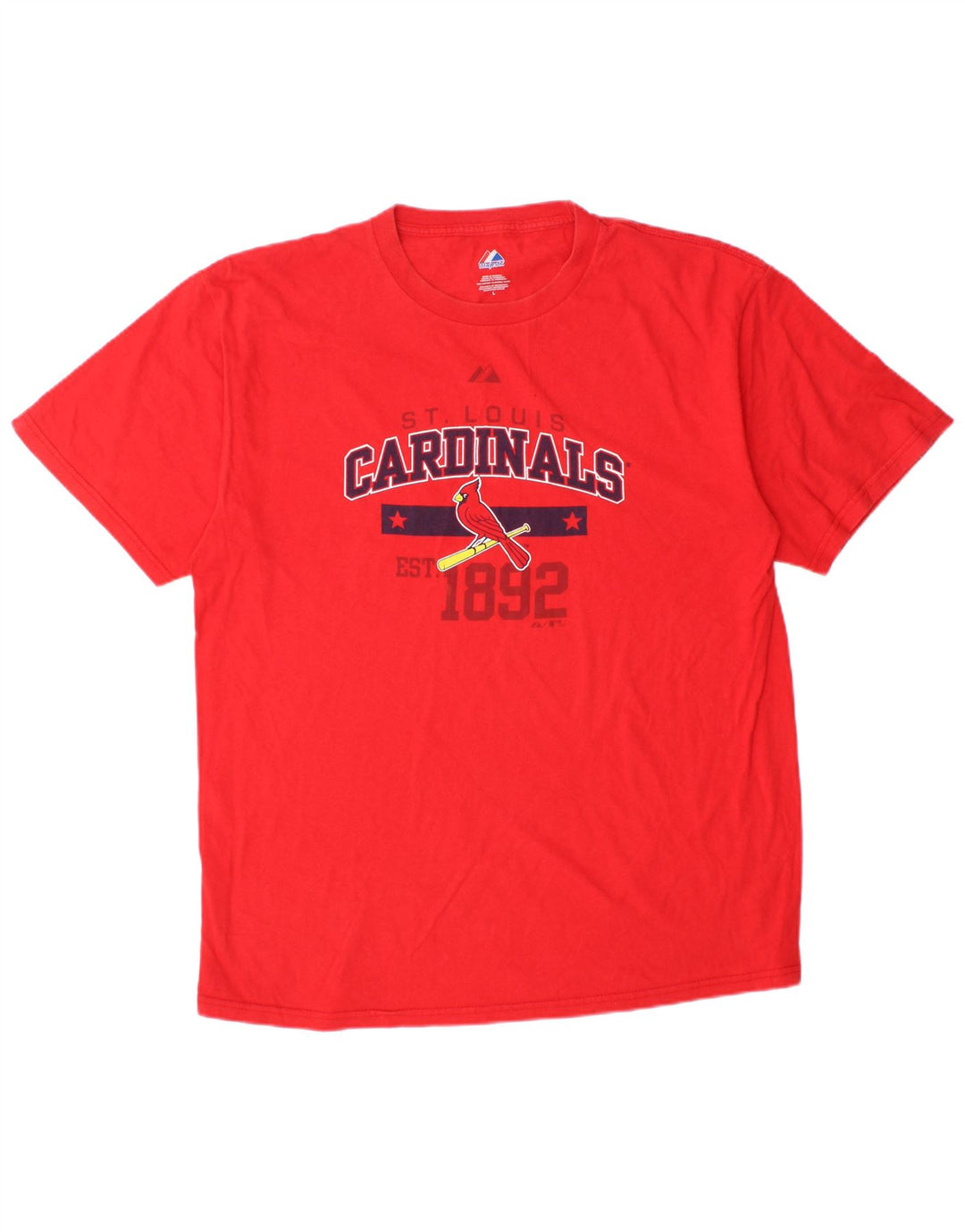 MAJESTIC Herre St. Louis Cardinals Grafisk T-Shirt Top Stor Rød Bomuld