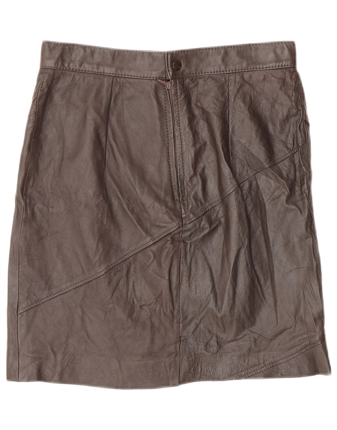 Vintage dame mini læder nederdel IT 46 Large W28 brunt læder