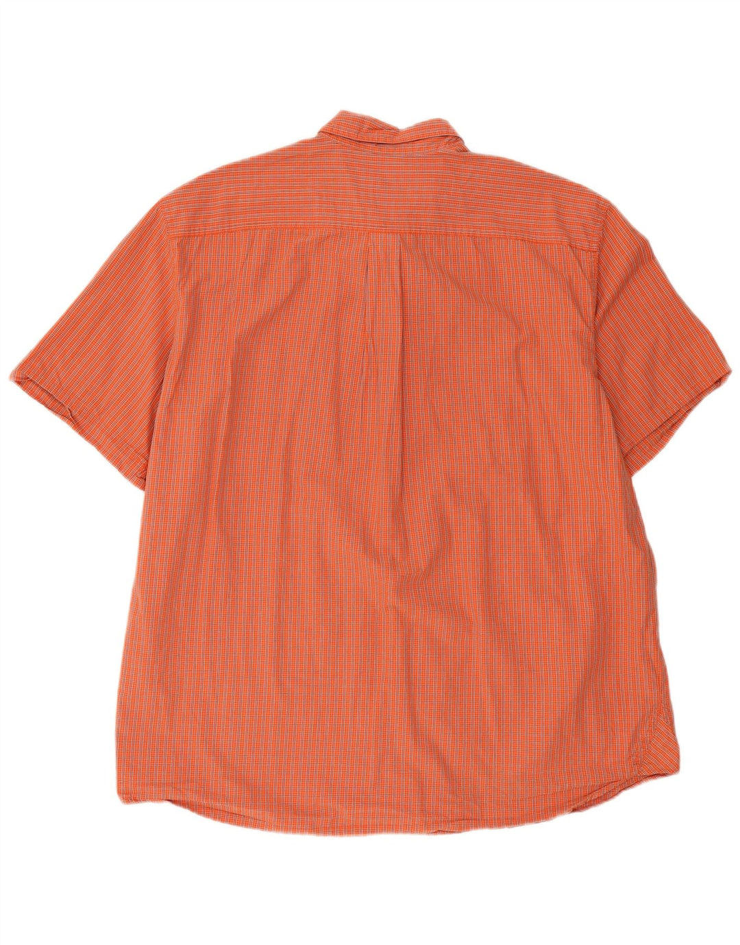 EDDIE BAUER Kortærmet herreskjorte XL Orange ternet bomuld