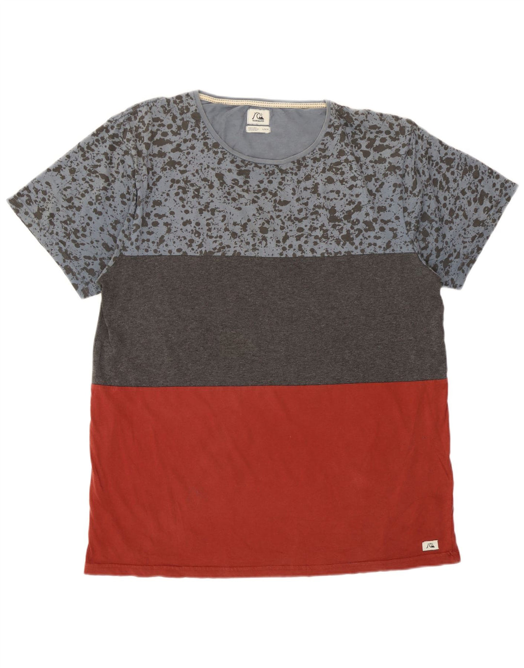 Quiksilver Herre T-shirt Top Stor flerfarvet Colourblock Bomuld