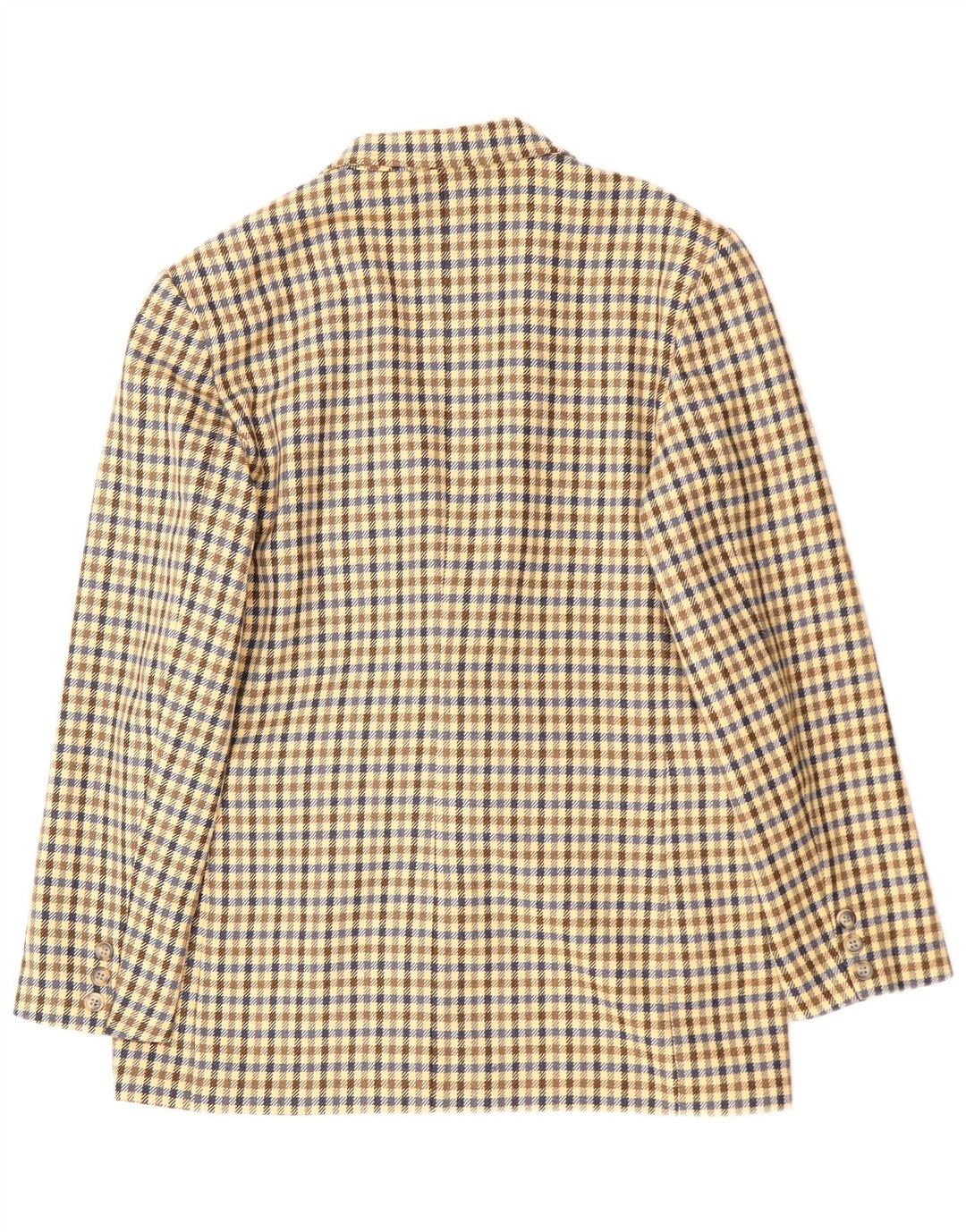 ALBA FORNARI Dame Longline Blazer Jacket UK 14 Medium Beige Gingham