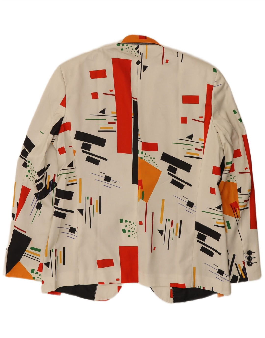 Vintage Herre 1 Knap Blazer Jacket UK 40 Stor Hvid Geometrisk