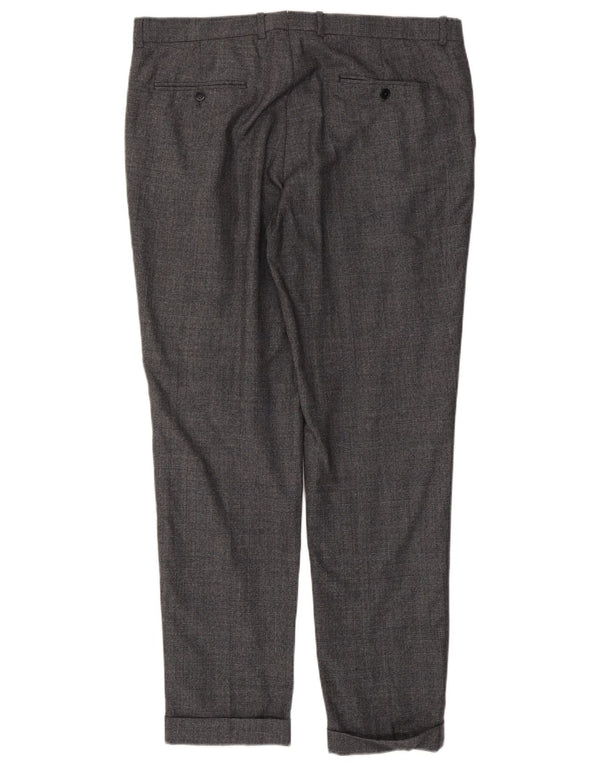 Massimo Dutti Herre Pegged Suit Bukser EU 48 XL W38 L32 Grå ternet bomuld