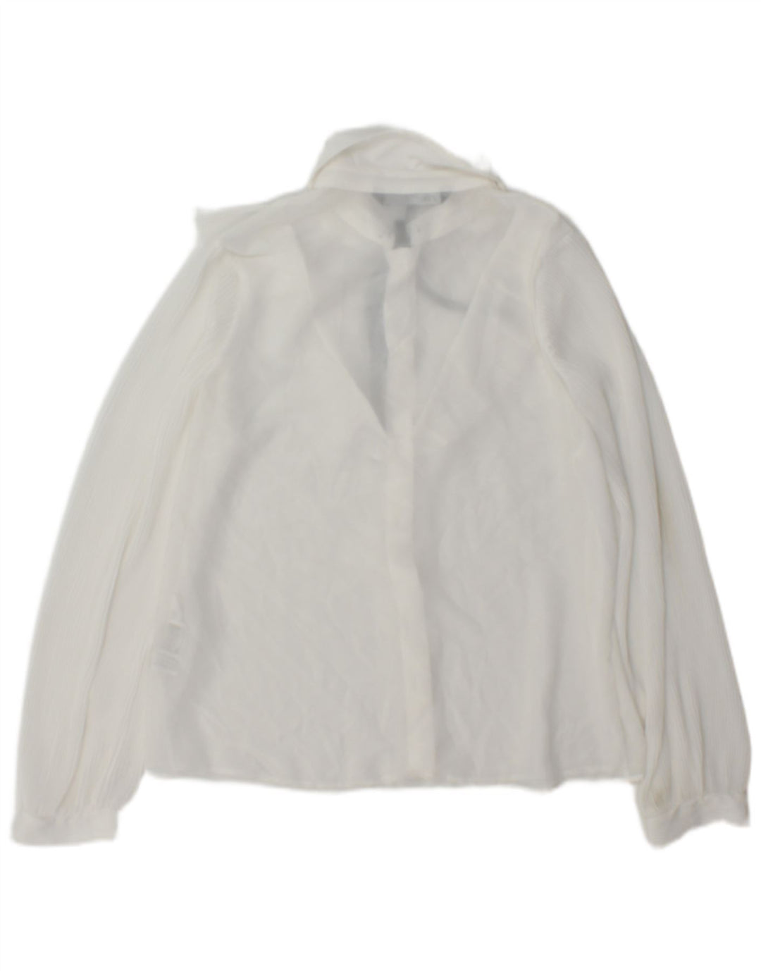 Zara Womens Flæse Front Oversized skjortebluse UK 6 XS Hvid Polyester