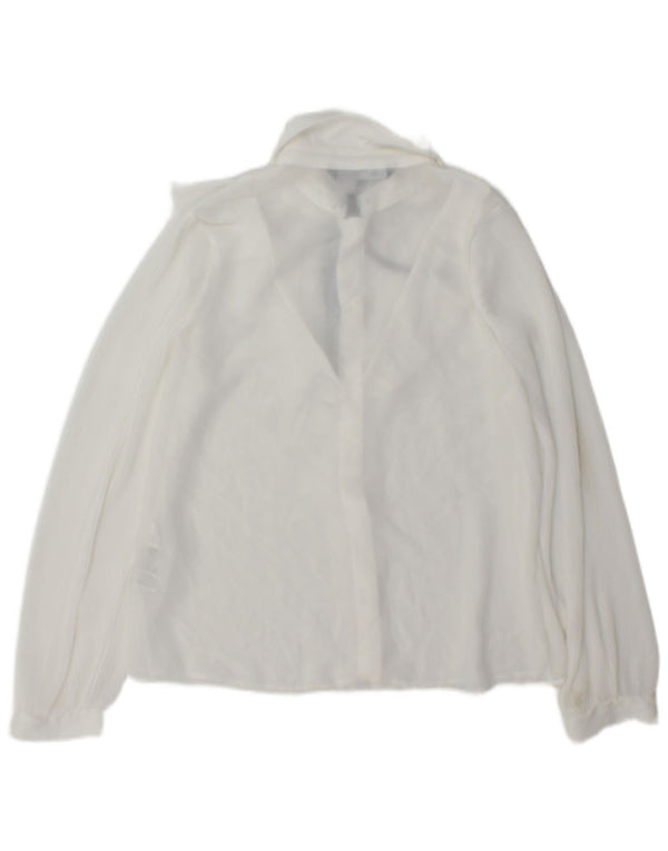 Zara Womens Flæse Front Oversized skjortebluse UK 6 XS Hvid Polyester