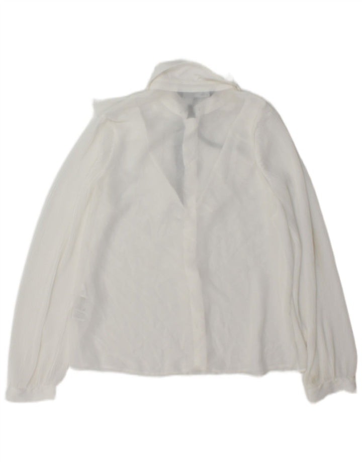 Zara Womens Flæse Front Oversized skjortebluse UK 6 XS Hvid Polyester